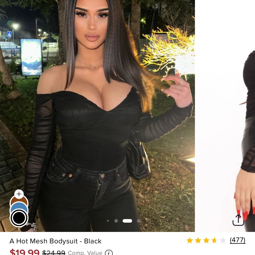 Elegant Black Off-Shoulder Mesh Bodysuit “Hot mesh”